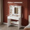 Dressing Table with Mirror and Light, 2 Drawers Vanity Desk, White 9