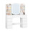 Dressing Table with Mirror, Adjustable LED Lighting, Power Strip 3