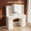 Dressing Table with Mirror, Adjustable LED Lighting, Power Strip 5