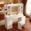 120 cm Dressing Table with Mirror and Light, Behind-Mirror Storage 1