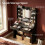 Dressing Table with Mirror and Light, 2 Drawers Vanity Desk, Black 3