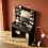 Dressing Table with Mirror and Light, 2 Drawers Vanity Desk, Black 5