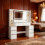 135 cm Dressing Table with Mirror, Vanity Desk, Adjustable 3-Colour LED Lights, Dressing Table with Plug 1