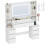 135 cm Dressing Table with Mirror, Vanity Desk, Adjustable 3-Colour LED Lights, Dressing Table with Plug 7