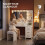 110 cm Dressing Table with Large Mirror, Vanity Desk with LED Lights, 3 Light Colors, Adjustable Brightness 8
