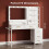 110 cm Dressing Table with Large Mirror, Vanity Desk with LED Lights, 3 Light Colors, Adjustable Brightness 9