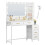 110 cm Dressing Table with Large Mirror, Vanity Desk with LED Lights, 3 Light Colors, Adjustable Brightness 10