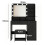 Dressing Table with Stool, Plug and Mirror, LED Adjustable, Black 5