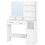 Dressing Table with Mirror, Vanity Desk with 2 Drawers, White 4