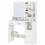 Dressing Table with Mirror, Vanity Desk with 2 Drawers, White 5
