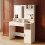 Dressing Table with Mirror, Vanity Desk with 2 Drawers, White 6