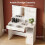 Dressing Table with Mirror, Vanity Desk with 2 Drawers, White 8