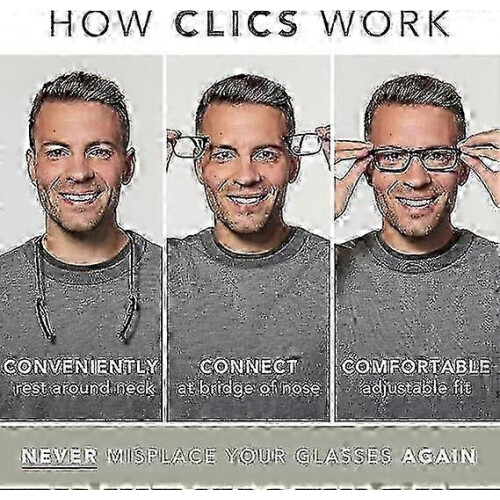 Clic Magnetic Reading Glasses,+450 Unisex Computer Reader with Soft Foldable Strap 2