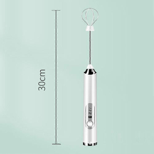 Elektrische melkopschuimer met dubbele garde, oplaadbare 2-in-1 handmixer 2