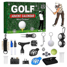 Vuoden 2026 golfjoulukalenteri, 24 päivää golfyllätyksiä, kannettava työkalupakki - joululahja isälle