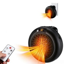 Meonum 2 Pack Small Space Heater, 500W Portable Electric Small Heater with Adjustable Thermostat and Timer, Overheat Protection and LED Disp