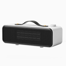 650W PTC Mini Black Desktop Heater, Low Noise Personal Under Desk Heater, Overheat Protection, 2 Heat Settings, Safe Touch Housing for Offic