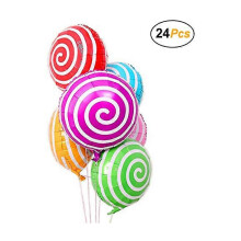 Globos de piruleta de colores de 45 cm (18"), globos de papel de aluminio con forma de caramelo, globos de mylar en espiral para decora