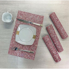 4 Pink Crystal Jewel Dining Table Placemat 40x24Cm