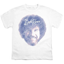 (7-8 Years, White) Bob Ross Childrens/Kids Face T-Shirt