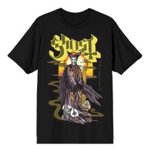 (L, Black) Ghost Unisex Adult Mondo Mucha T-Shirt