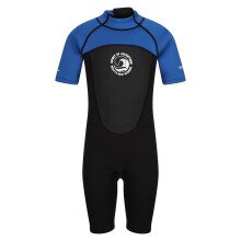 (9-10 Years, Black/Nautical Blue/White) Regatta Childrens/Kids Shorty Wetsuit