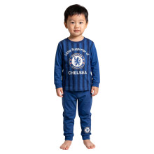 (2-3 Years, Blue) Chelsea FC Boys Little Supporter Crest Cotton Long Pyjama Set
