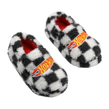 Hot Wheels Boys Checkered Polyester Logo Slippers