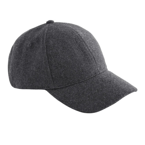 (One Size, Charcoal) Beechfield 6 Panel Wool Blend Cap