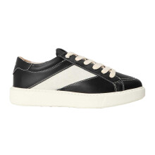 (11 UK, Black/Off White) Belier Mens Leather Low Cut Trainers
