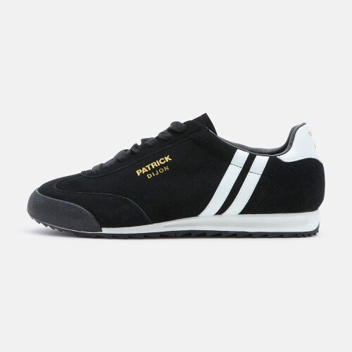(10 UK, Black/White) Patrick Mens Dijon Suede Running Trainers
