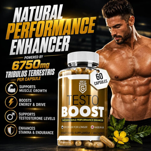 Testosterone Booster Men 60 Vegan Capsules Energy