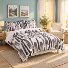 Reversible Duvet Cover Quilt Covers Luxury Bedding Set King Double Size