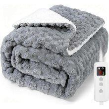 Heated Blanket, Electric heated throw 160x130CM Silver Grey, Electric throw