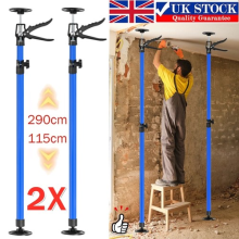 2X Adjustable Drywall Plasterboard Builder Ceiling Easy Support Props. 115-290cm
