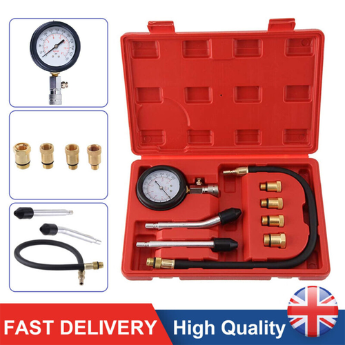 Petrol Engine Cylinder Pressure Tester for Car Compression Test Gauge Kit Set 2