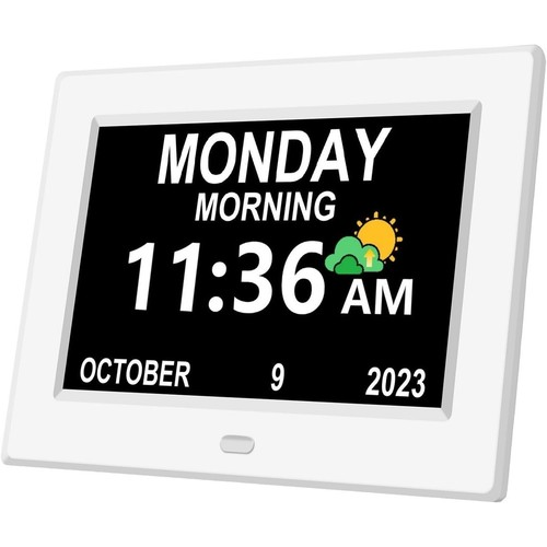 Digital Alarm Clock LCD Date Memory Loss Dementia Elderly Time Reminder