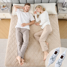 WOOMER Electric Blanket Double Size Dual Control 150 X 200cm, Electric Underblanket with 10 Heat Levels & 12 Hours Auto-Off Timer, Fast Heat Up, Overh