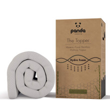 Panda - The Topper | Gel Infused Memory Foam Bamboo Mattress Topper | 2 Inch Thick | Orthopaedic Neck, Spine, Hip Support | Adjustable Straps | Temper