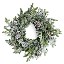 SHATCHI Cypress Pine Wreath 60cm PE Material Real-Touch Wreath Christmas Decor