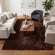 (120cm x 170cm (4ft x 5ft 8"), Brown) Extra Large Rug Soft Shaggy Living Room Carpet Mat