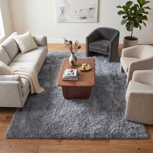(120cm x 170cm (4ft x 5ft 8"), Grey) Extra Large Rug Soft Shaggy Living Room Carpet Mat