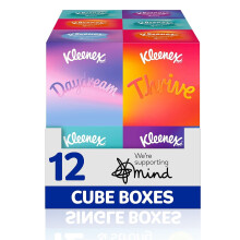 Kleenex Collection Cube Facial Tissues Soft 3 Ply Home Tissue Boxes Pack of 12