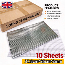 10 Sheets 2MM Sound Deadening Proofing Mat Foil Butyl Car Van Vibration Damping