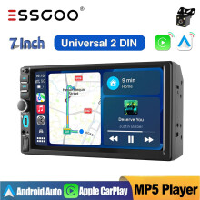 Double 2 DIN 7" Car Stereo Radio Apple CarPlay BT FM USB Touch Screen MP5 Player