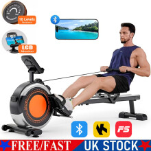 LCD Magnetic Rowing Machine Home 16 Levels of Quiet Resistance Dual Slide Rail