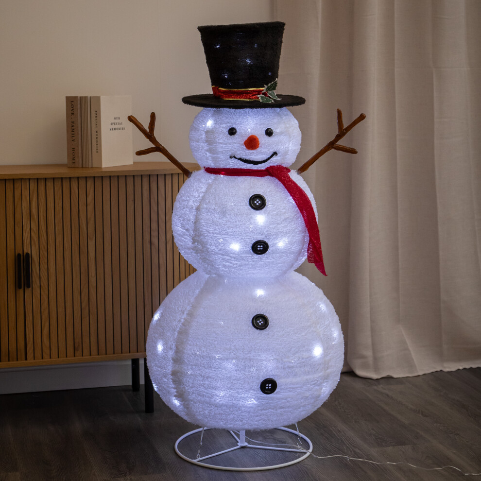 Samuel Alexander 1.2M Foldable Christmas Snowman With 100 White Leds - Image 3