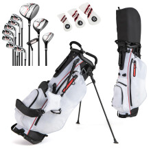 GYMAX Golf Clubs for Men Women, 12PCS Right Handed Complete Golf Set (Red)