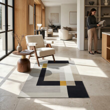 (2.5X5 Rug (80x150cm), Milo) Printed Geometric Short Pile Rug with Rubber Backing - Non Slip Modern Area Carpet