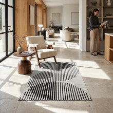 (2.5X5 Rug (80x150cm), Jett) Printed Geometric Short Pile Rug with Rubber Backing - Non Slip Modern Area Carpet